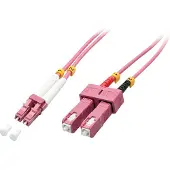 Lindy Lc/sc Om4 15 M Fiber Optic Cable Rose