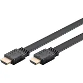 Goobay Câble plat HDMI haute vitesse avec Ethernet (1.50 m), Câble vidéo, Noir