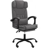 vidaXL Chaise de bureau avec fonction chaise longue gris similicuir