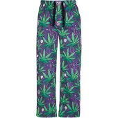 Lousy Livin Pantalon de pyjama 'Weedy' vert / violet / blanc