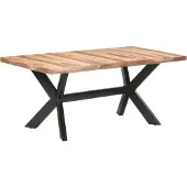 vidaXL Table de salle à manger "Holler" en bois massif, aspect palissandre. Dimensions (L/L/H) 180x90x75 cm