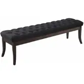 CLP Banquette avec pieds en bois assise en tissu Noir