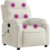 vidaXL Fauteuil de massage crème velours