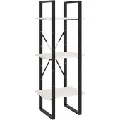 vidaXL Bibliothèque à 3 niveaux Blanc 40x30x105 cm Bois de pin massif