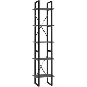 vidaXL Bibliothèque à 5 niveaux Gris 40x30x175 cm Bois ingénierie
