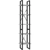 vidaXL Bibliothèque à 5 niveaux Gris béton 40x30x175cm Bois ingénierie