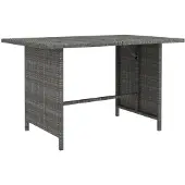 vidaXL Garten-Esstisch Grau 110x70x65 cm Poly Rattan