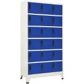 vidaXL Armoire à casiers Gris et bleu 90x40x180 cm Acier