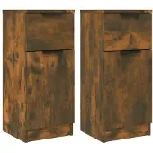 vidaXL Sideboards 2 pcs. Chêne fumé 30x30x70 cm Bois composite
