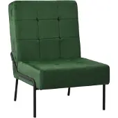 vidaXL Chaise de relaxation 65x79x87 cm vert foncé velours