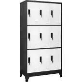 vidaXL Armoire à casiers Anthracite et blanc 90x45x180 cm Acier