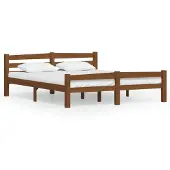 vidaXL Lit en bois massif pin brun miel 160x200 cm