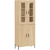 vidaXL Highboard chêne Sonoma 69,5x34x180 cm Matériau dérivé du bois