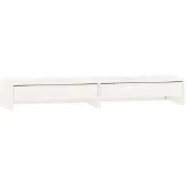 vidaXL Support d'écran blanc 100x27x15 cm pin massif