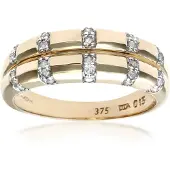 Diamant L'Eternel Bague 'Ehering aus 375 Gelbgold mit Diamant' or