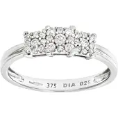 Diamant L'Eternel Bague 'Cluster-Ring aus 375 Weißgold mit Diamant' argent