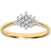 Diamant L'Eternel Bague 'Cluster-Ring aus 375 Gelbgold mit Diamant' or