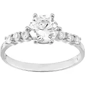 Diamant L'Eternel Bague 'Verlobungsring aus 375 Weißgold mit Zirkonia' argent