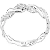 Diamant L'Eternel Bague 'Eternity-Ring aus 375 Weißgold mit Diamant' argent