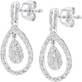 Diamant L'Eternel Boucles d'oreilles argent