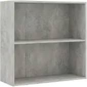 vidaXL Bibliothèque à 2 niveaux gris béton bois d'ingénierie