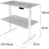 OneConcept Multidesk Comfort Bureau électrique hauteur & largeur réglable Blanc