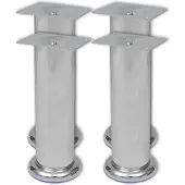vidaXL 4 x pied de meuble pied de canapé pied de socle chromé rond 180 mm