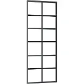vidaXL Schiebetür 76x205 cm ESG -Glas und Aluminiumschwarz