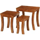 vidaXL Table gigogne 3 pcs Bois massif d'acacia 50x35x50 cm Marron