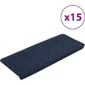 vidaXL Tapis d'escalier auto-adhésifs 15 pcs 65x24,5x3,5 cm Bleu