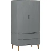 vidaXL Armoire MOLDE Gris 90x55x175 cm Pin massif
