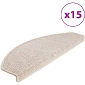 vidaXL Tapis d'escalier 15 pièces 65 x 24 x 4 cm Taupe Demi-rond Grand