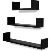 vidaXL Étagères murales 6 pcs Noir