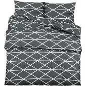 vidaXL Ensemble de literie Gris 200x200 cm coton