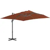 vidaXL Parapluie cantilever avec mât en aluminium Terracotta 400x300 cm