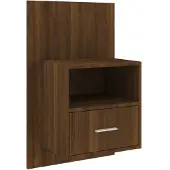 vidaXL Table de chevet murale Chêne marron