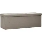 vidaXL Banc de rangement pliable Taupe Faux lin