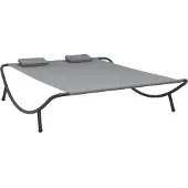 vidaXL Bain de soleil tissu anthracite
