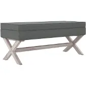 vidaXL Tabouret de rangement Gris foncé 110x45x49 cm Tissu