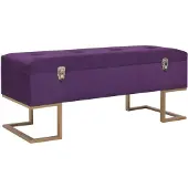 vidaXL Banc avec compartiment de rangement 105 cm Violet Velours