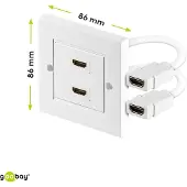 Goobay Plaque murale HDMI - 2x HDMI -