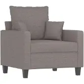 vidaXL Fauteuil avec pouf Taupe 60 cm Tissu
