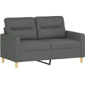 vidaXL Ensemble de canapés 2 pièces avec coussins Tissu gris foncé