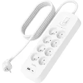 Belkin Parafoudre 8 Prises 2 Mètres USB-C Blanc