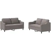 vidaXL Ensemble de canapés 2 pièces avec coussins Tissu Taupe