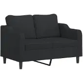 vidaXL Ensemble de canapés 2 pièces avec coussins Tissu noir