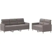 vidaXL Ensemble de canapés 2 pièces avec coussins Tissu Taupe