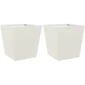 vidaXL Jardinières 2 pcs blanc 40x40x40 cm acier