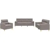 vidaXL Ensemble de canapés 3 pièces avec coussins Tissu Taupe