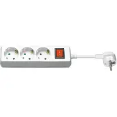 Pro 51083 Multiprise avec interrupteur 3 m, blanc, 3 m - 3x prise femelle avec contact de protection, sécurité enfants